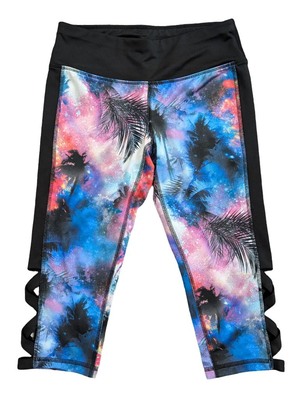 Material Girl Active Capri Leggings NWOT, with Strappy Detail, Size S